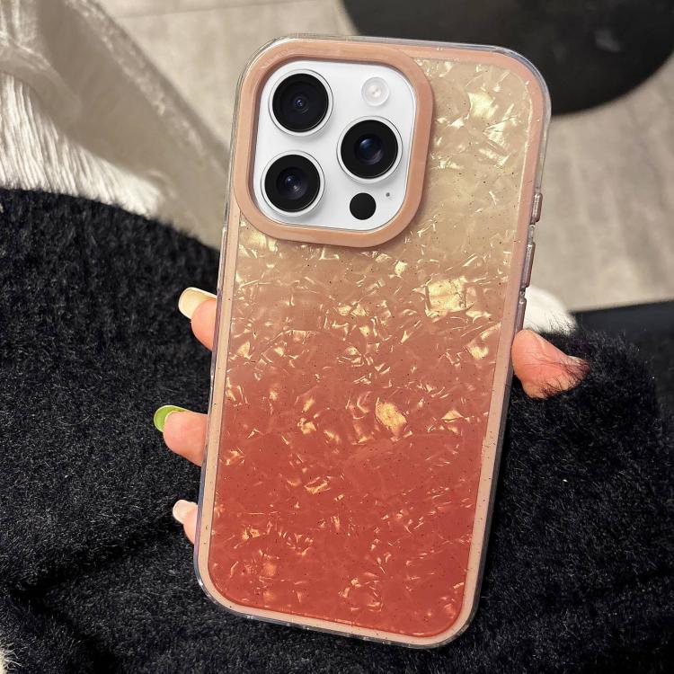 For iPhone 16 Pro Max PC Lens Ring Gradient Shell Texture 3 in 1 Phone Case