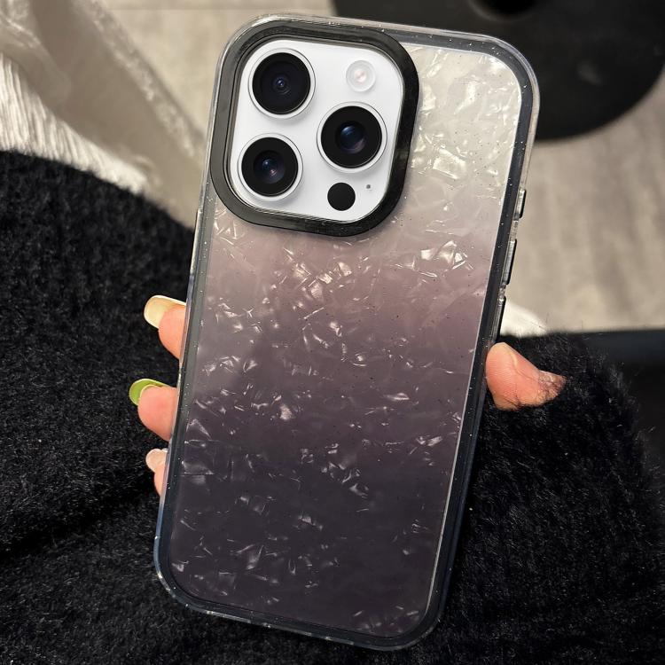 For iPhone 16 Pro PC Lens Ring Gradient Shell Texture 3 in 1 Phone Case