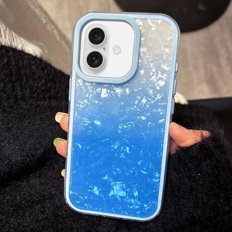 For iPhone 16 PC Lens Ring Gradient Shell Texture 3 in 1 Phone Case