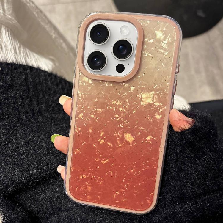 For iPhone 15 Pro Max PC Lens Ring Gradient Shell Texture 3 in 1 Phone Case