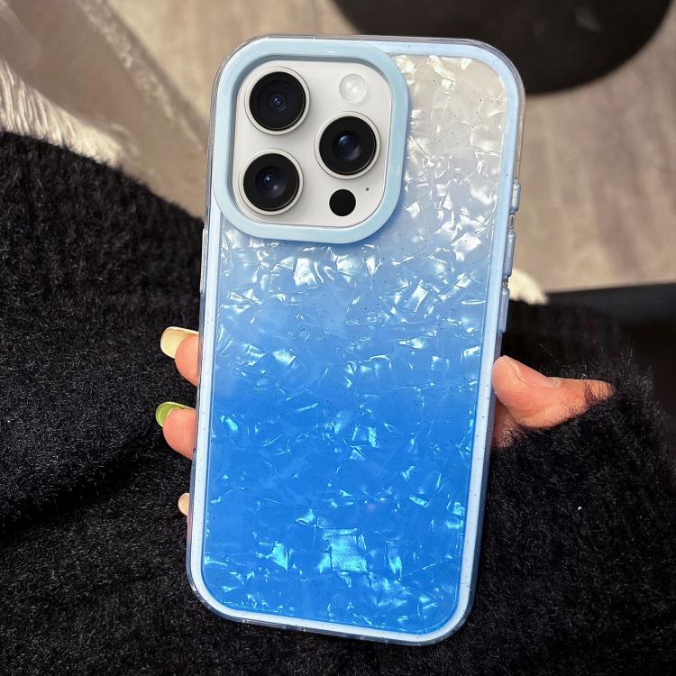 For iPhone 15 Pro PC Lens Ring Gradient Shell Texture 3 in 1 Phone Case