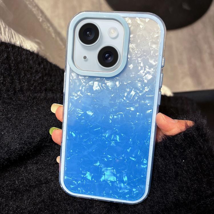 For iPhone 15 PC Lens Ring Gradient Shell Texture 3 in 1 Phone Case