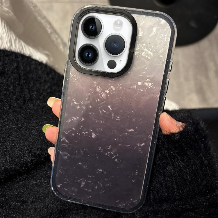 For iPhone 14 Pro Max PC Lens Ring Gradient Shell Texture 3 in 1 Phone Case