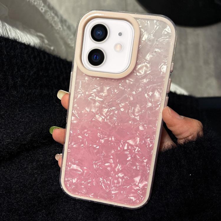 For iPhone 12 PC Lens Ring Gradient Shell Texture 3 in 1 Phone Case