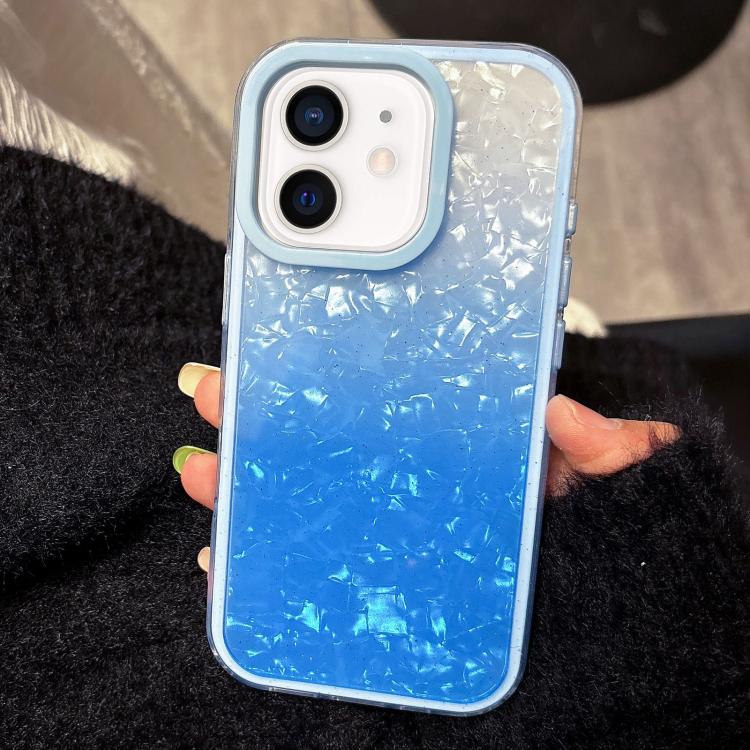 For iPhone 12 PC Lens Ring Gradient Shell Texture 3 in 1 Phone Case