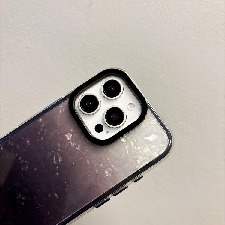 For iPhone 16 Pro PC Lens Ring Gradient Shell Texture 3 in 1 Phone Case