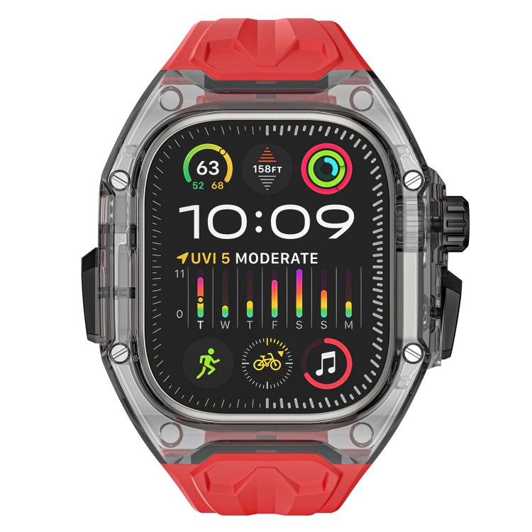 For Apple Watch 42mm / 41mm / 40mm / 38mm Kalebol Glacier Integrated Transparent Silicone Strap