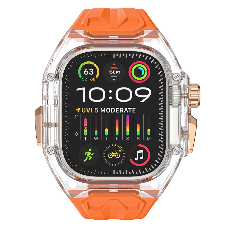 For Apple Watch Ultra 2 / 1 49mm Kalebol Glacier Integrated Transparent Silicone Strap