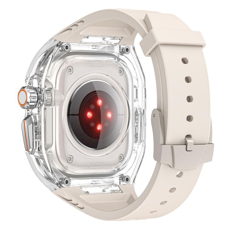 For Apple Watch Ultra 2 / 1 49mm Kalebol Glacier Integrated Transparent Silicone Strap