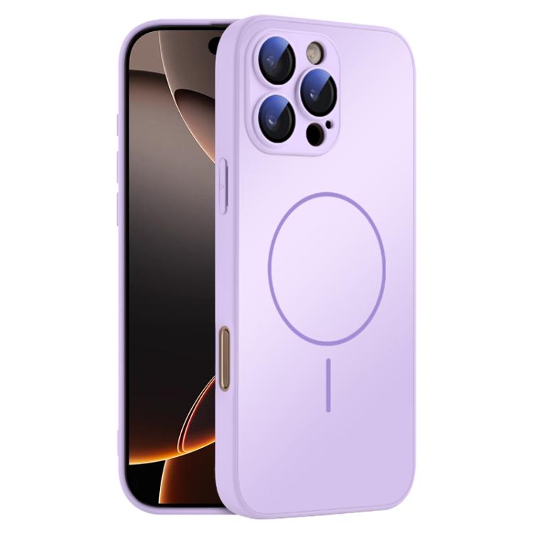 For iPhone 16 Pro Max Thin Circle MagSafe Skin-feel AG Glass Phone Case