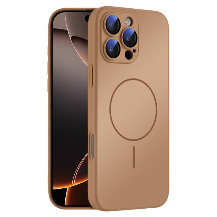 For iPhone 16 Pro Thin Circle MagSafe Skin-feel AG Glass Phone Case