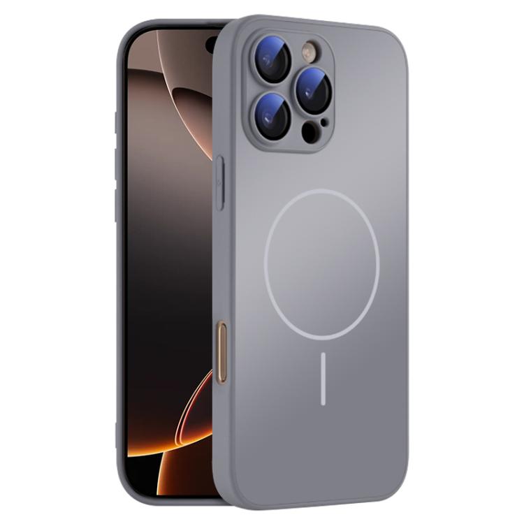 For iPhone 16 Pro Thin Circle MagSafe Skin-feel AG Glass Phone Case