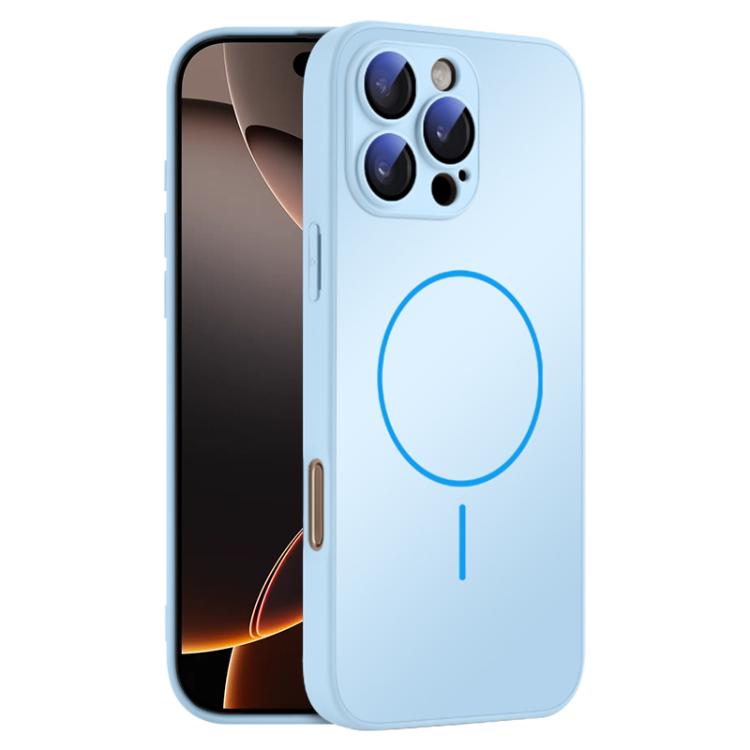 For iPhone 16 Pro Thin Circle MagSafe Skin-feel AG Glass Phone Case
