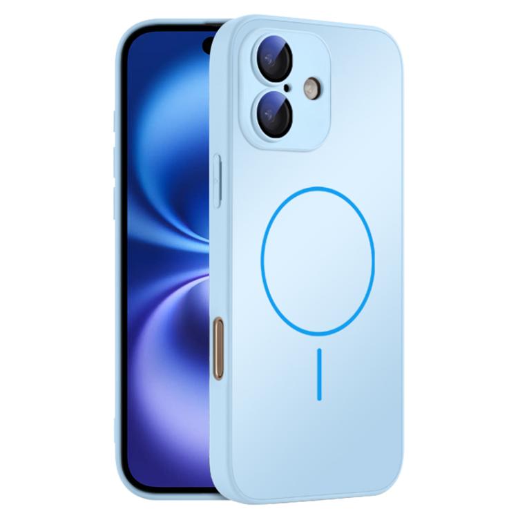 For iPhone 16 Plus Thin Circle MagSafe Skin-feel AG Glass Phone Case