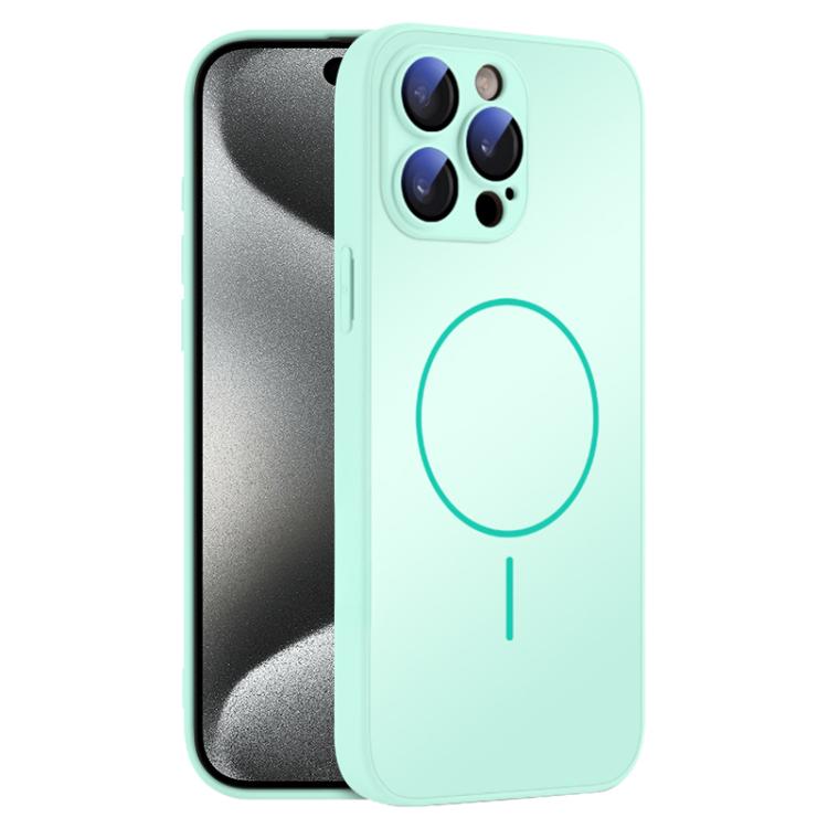For iPhone 15 Pro Thin Circle MagSafe Skin-feel AG Glass Phone Case