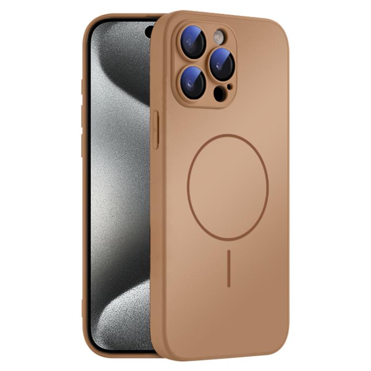 For iPhone 15 Pro Thin Circle MagSafe Skin-feel AG Glass Phone Case