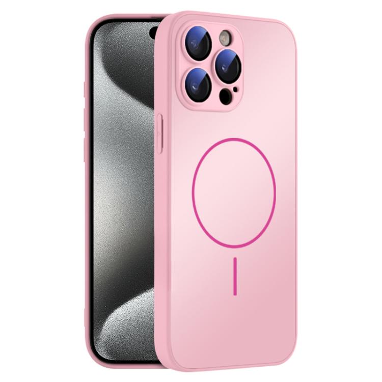 For iPhone 15 Pro Thin Circle MagSafe Skin-feel AG Glass Phone Case