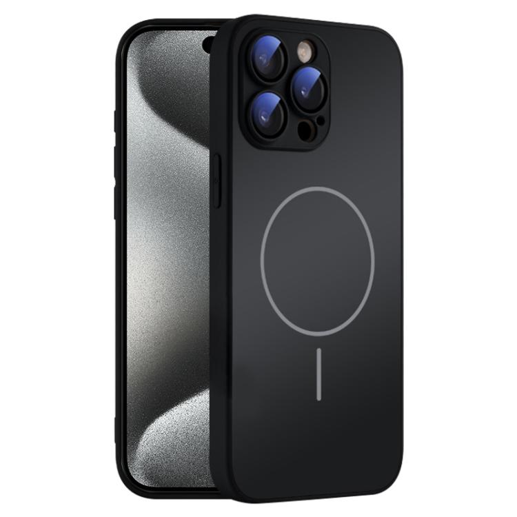 For iPhone 15 Pro Thin Circle MagSafe Skin-feel AG Glass Phone Case