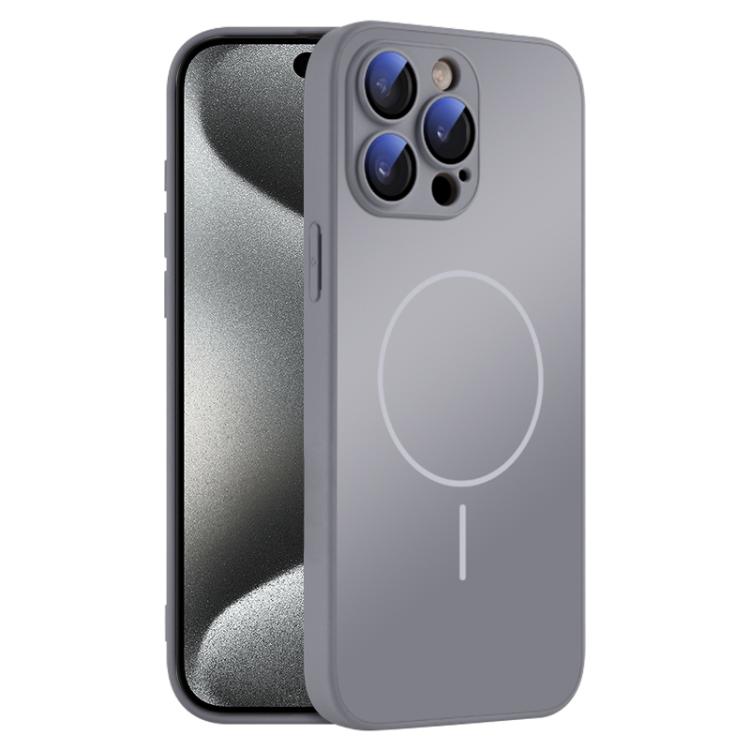 For iPhone 15 Pro Thin Circle MagSafe Skin-feel AG Glass Phone Case