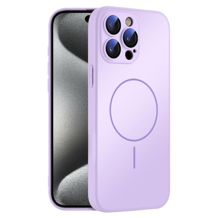 For iPhone 15 Pro Thin Circle MagSafe Skin-feel AG Glass Phone Case