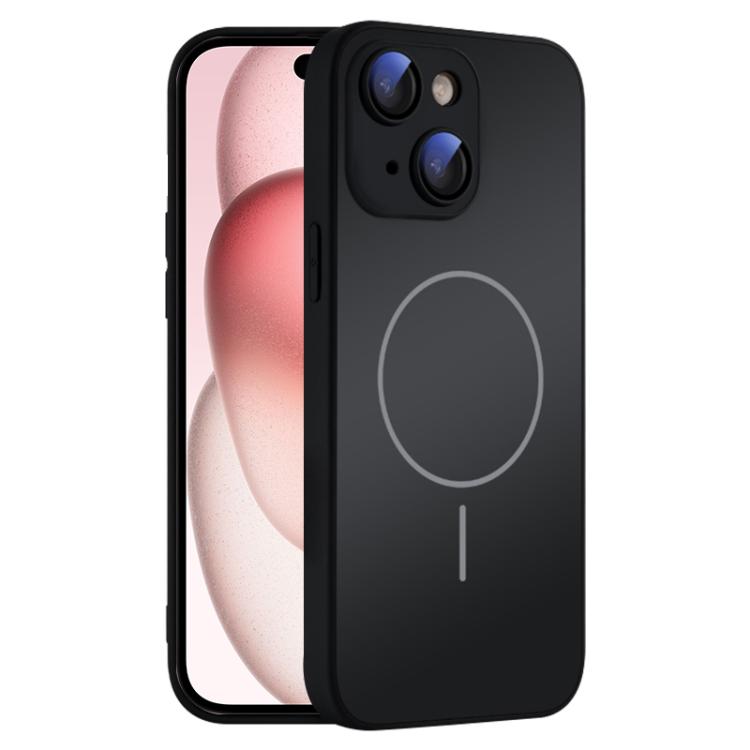 For iPhone 15 Thin Circle MagSafe Skin-feel AG Glass Phone Case