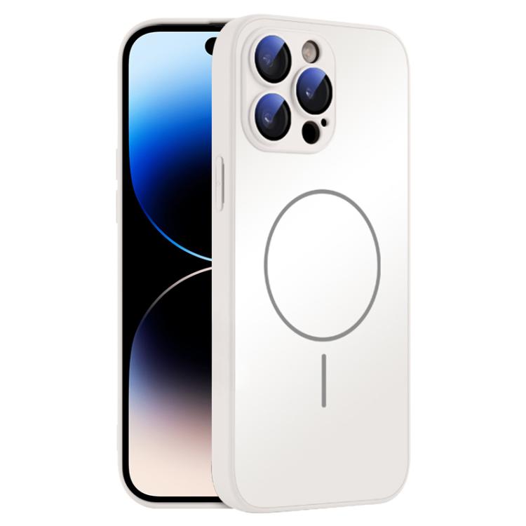 For iPhone 14 Pro Max Thin Circle MagSafe Skin-feel AG Glass Phone Case