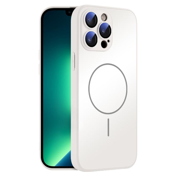 For iPhone 13 Pro Max Thin Circle MagSafe Skin-feel AG Glass Phone Case