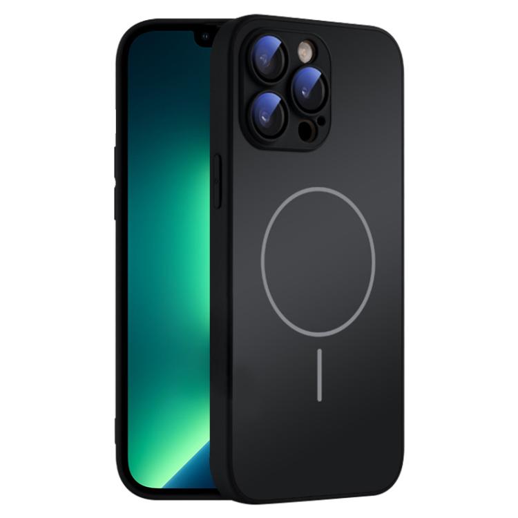 For iPhone 13 Pro Max Thin Circle MagSafe Skin-feel AG Glass Phone Case