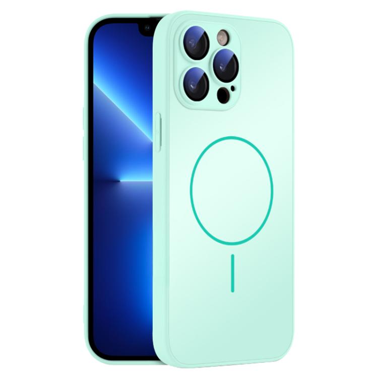 For iPhone 13 Pro Thin Circle MagSafe Skin-feel AG Glass Phone Case