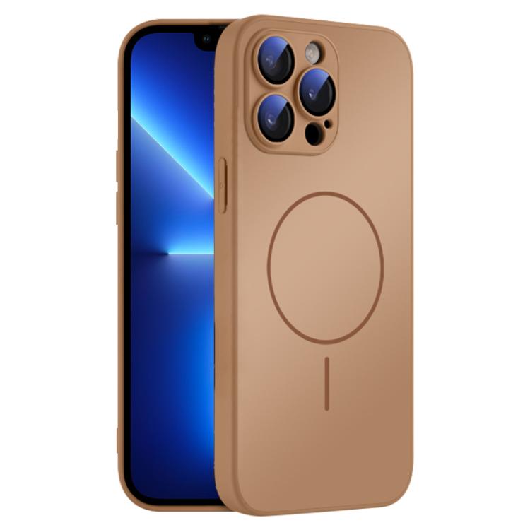 For iPhone 13 Pro Thin Circle MagSafe Skin-feel AG Glass Phone Case