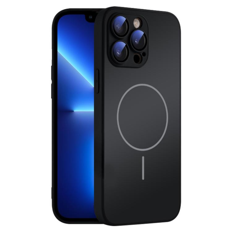For iPhone 13 Pro Thin Circle MagSafe Skin-feel AG Glass Phone Case
