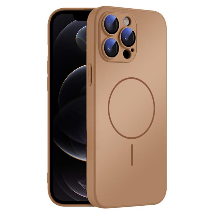 For iPhone 12 Pro Thin Circle MagSafe Skin-feel AG Glass Phone Case
