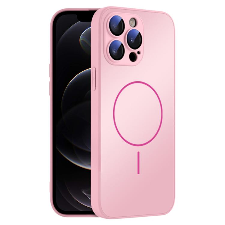 For iPhone 12 Pro Thin Circle MagSafe Skin-feel AG Glass Phone Case