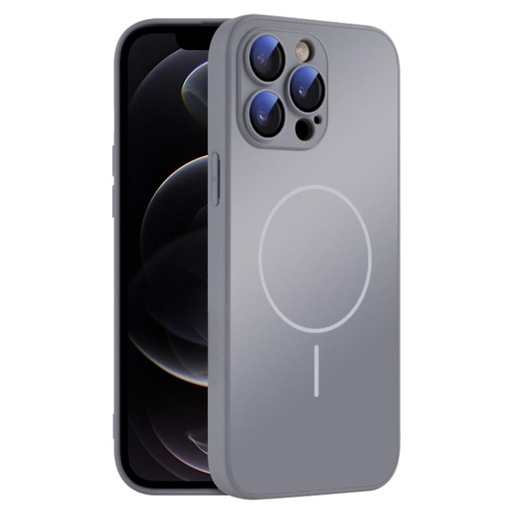 For iPhone 12 Pro Thin Circle MagSafe Skin-feel AG Glass Phone Case
