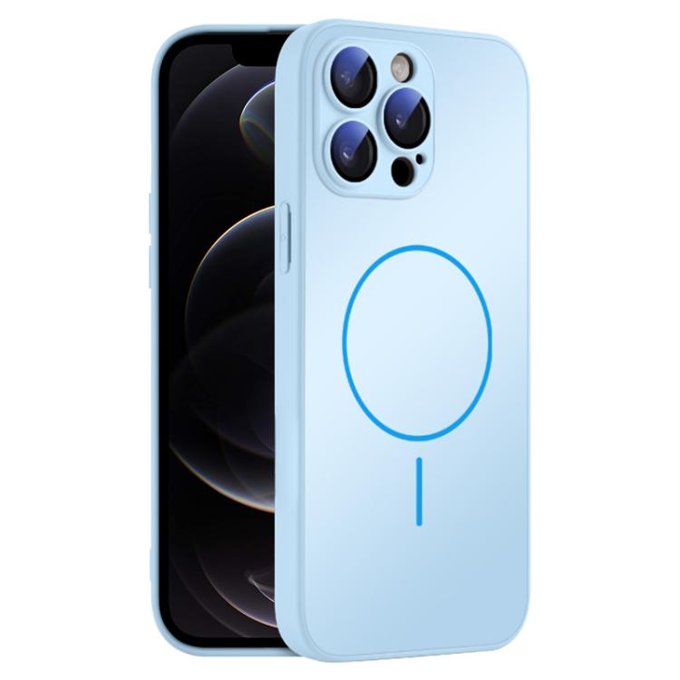For iPhone 12 Pro Thin Circle MagSafe Skin-feel AG Glass Phone Case