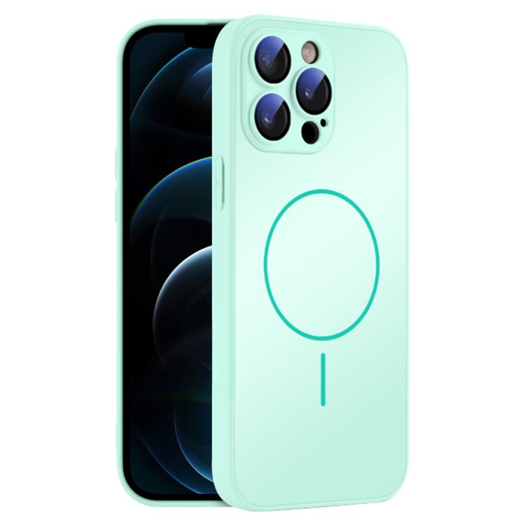 For iPhone 12 Pro Max Thin Circle MagSafe Skin-feel AG Glass Phone Case