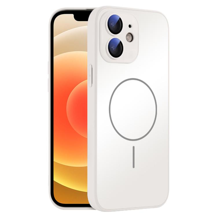 For iPhone 12 Thin Circle MagSafe Skin-feel AG Glass Phone Case