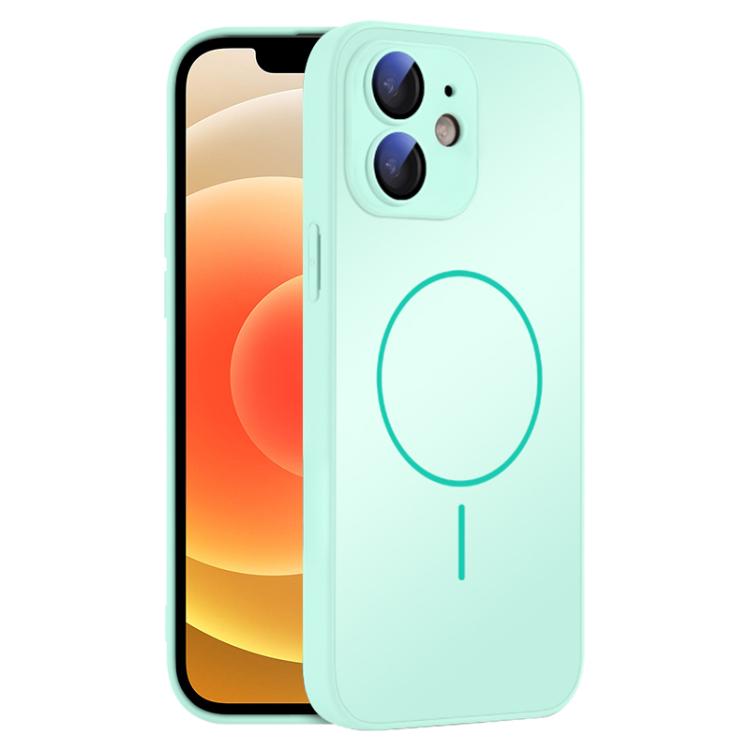For iPhone 12 Thin Circle MagSafe Skin-feel AG Glass Phone Case