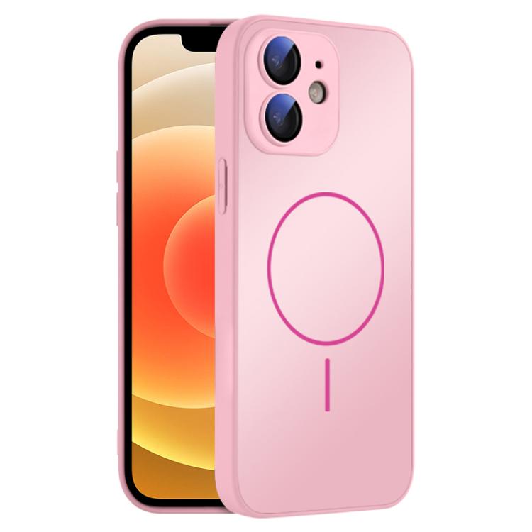 For iPhone 12 Thin Circle MagSafe Skin-feel AG Glass Phone Case