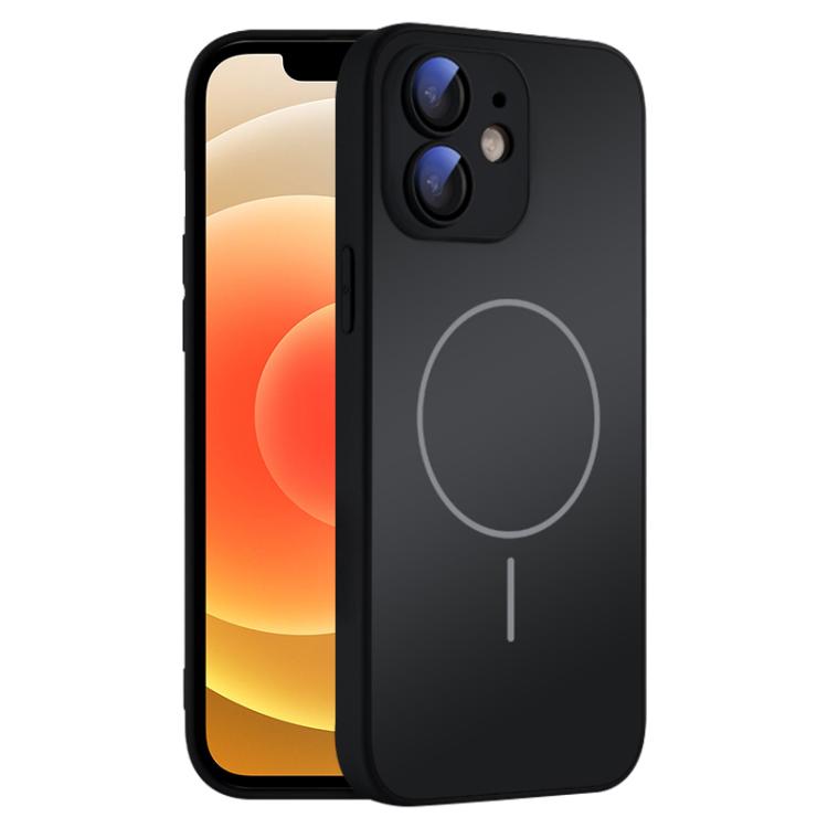 For iPhone 12 Thin Circle MagSafe Skin-feel AG Glass Phone Case