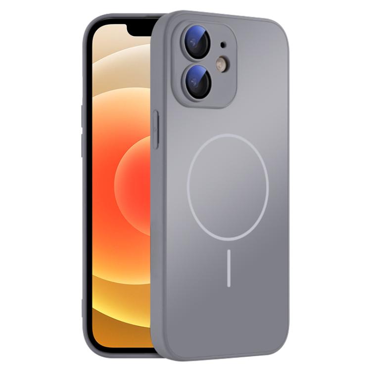 For iPhone 12 Thin Circle MagSafe Skin-feel AG Glass Phone Case