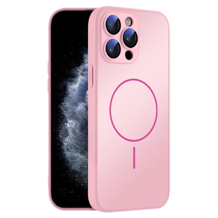For iPhone 11 Pro Max Thin Circle MagSafe Skin-feel AG Glass Phone Case