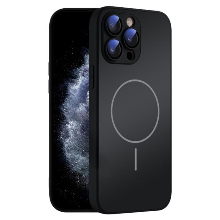 For iPhone 11 Pro Max Thin Circle MagSafe Skin-feel AG Glass Phone Case