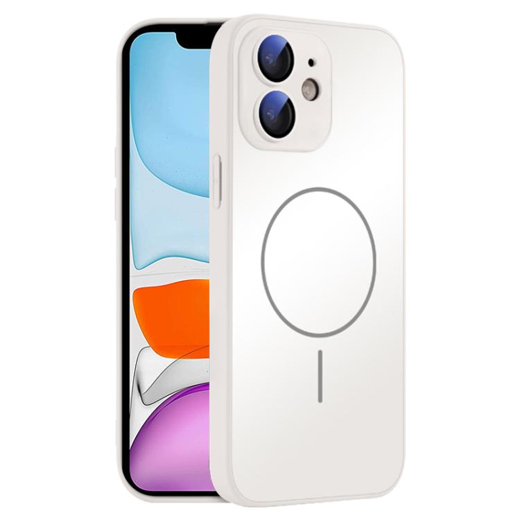 For iPhone 11 Thin Circle MagSafe Skin-feel AG Glass Phone Case