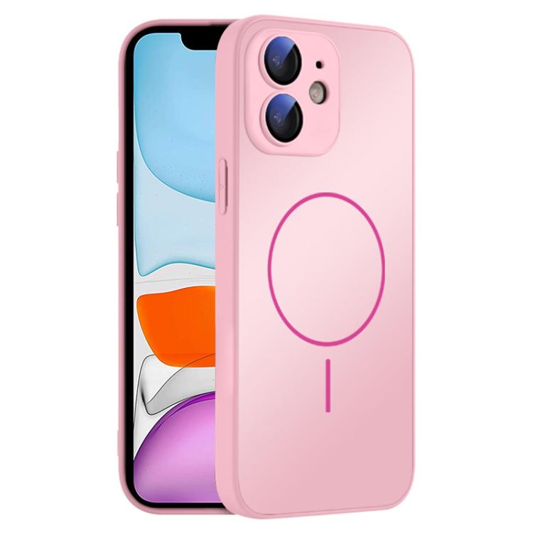 For iPhone 11 Thin Circle MagSafe Skin-feel AG Glass Phone Case