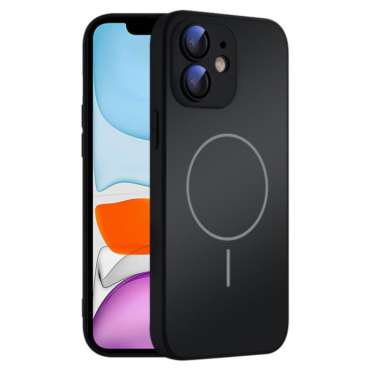 For iPhone 11 Thin Circle MagSafe Skin-feel AG Glass Phone Case