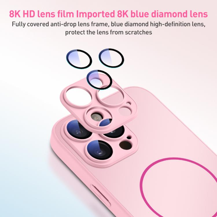 For iPhone 13 Thin Circle MagSafe Skin-feel AG Glass Phone Case