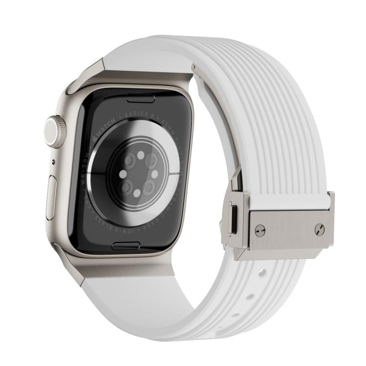 For Apple Watch 46mm / 49mm / 45mm / 44mm Kalebol High Elasticity L-shaped Nail Silicone Strap