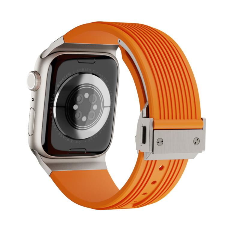 For Apple Watch 46mm / 49mm / 45mm / 44mm Kalebol High Elasticity L-shaped Nail Silicone Strap