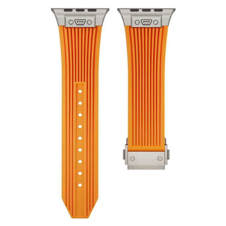For Apple Watch 46mm / 49mm / 45mm / 44mm Kalebol High Elasticity L-shaped Nail Silicone Strap